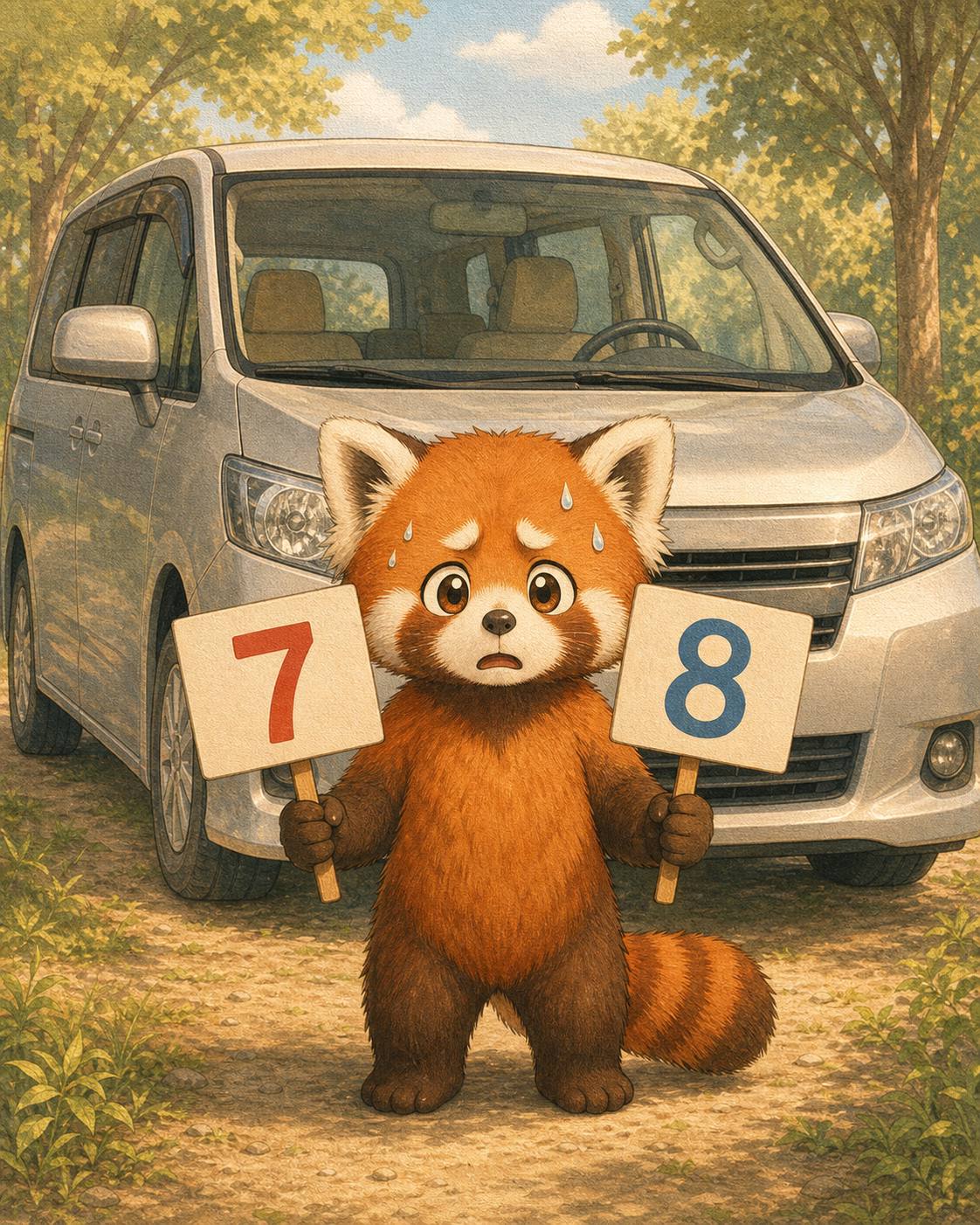 セレナ7人乗りと8人乗りで迷うレッサーパンダ